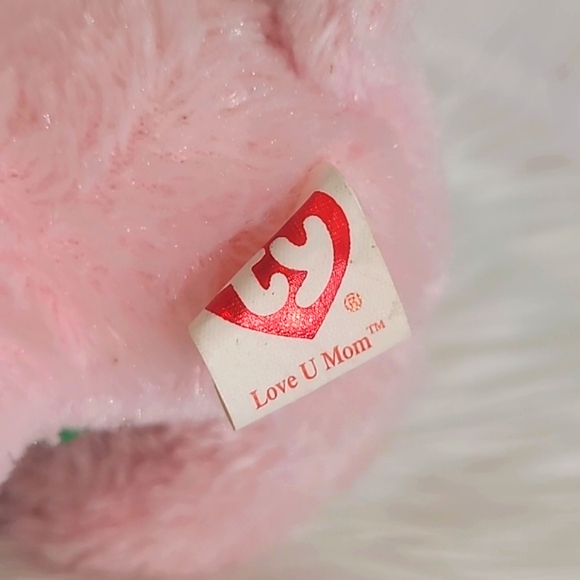 Y2K TY Beanie Baby Pink Love You Mom Mother's Day Bear Plush Stuffed Animal Toy - Picture 12 of 14
